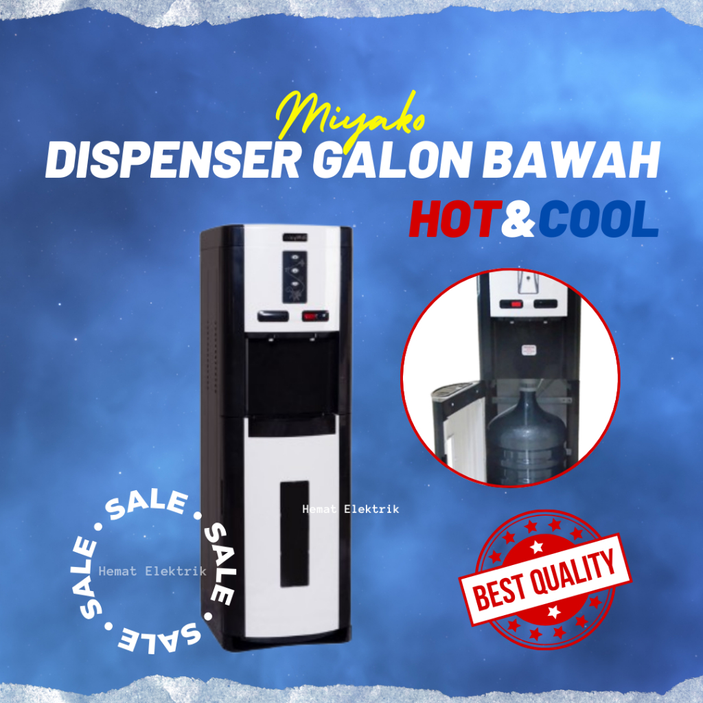 Dispenser Tinggi Miyako Galon Bawah Air Panas dan Dingin WDP-300 Hot & Cool