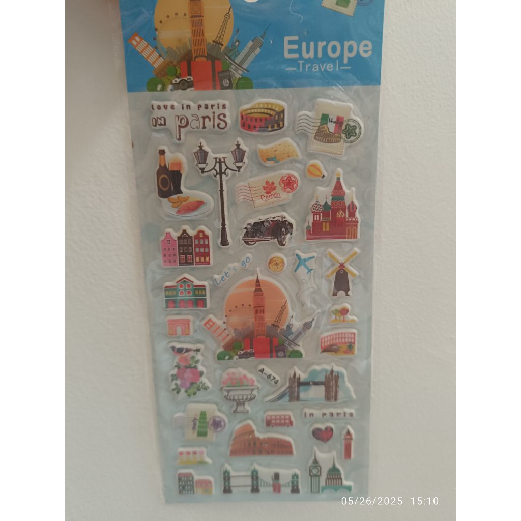 

Stiker timbul TRAVEL PARIS 10x20cm