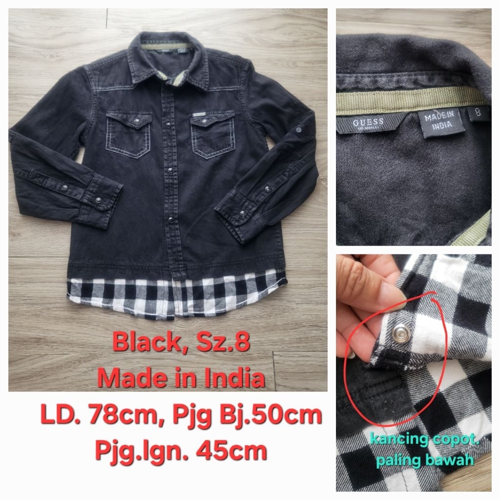 LAST PIECE Preloved baju kemeja anak laki laki Merk Guess ORI