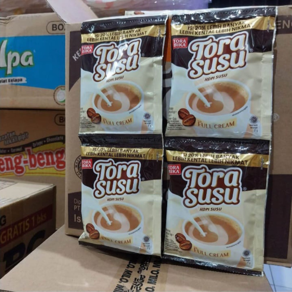 

Tora Susu Tora Bika Kopi Susu Full Cream 1 Renceng 10 Sachet