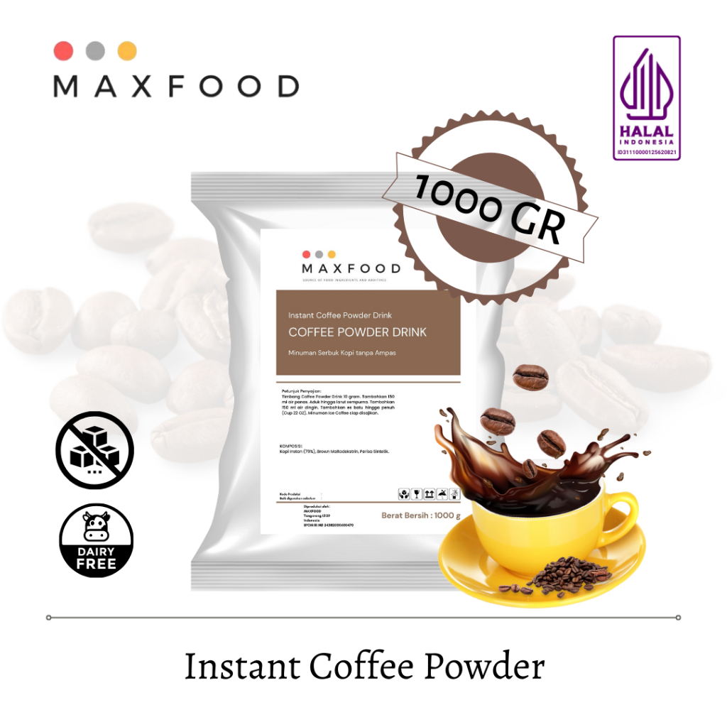 

MAXFOOD - Instant Coffee Powder Drink / Minuman Serbuk Kopi Tanpa Ampas [ 1 KG ]