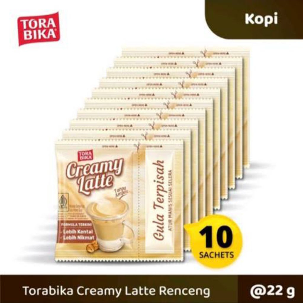 

(1 RENCENG) TORABIKA KOPI CREAMY LATTE 25gr ISI 10