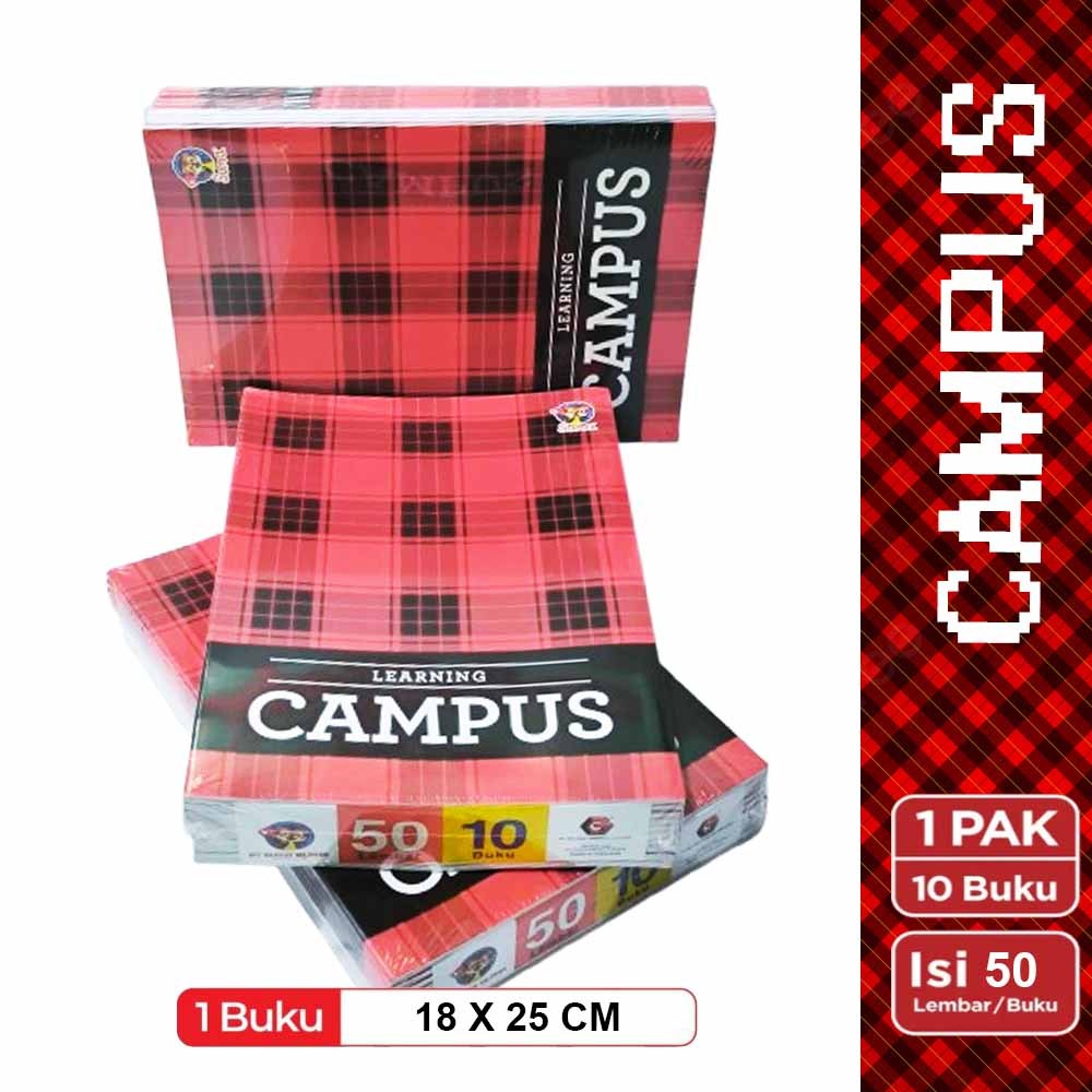 

Buku Tulis Campus 50 Lembar SUMA (10pc) / 1 Pack Buku Tulis CAMPUS Panjang 50 Lembar Isi 10 Pcs Learning Campus