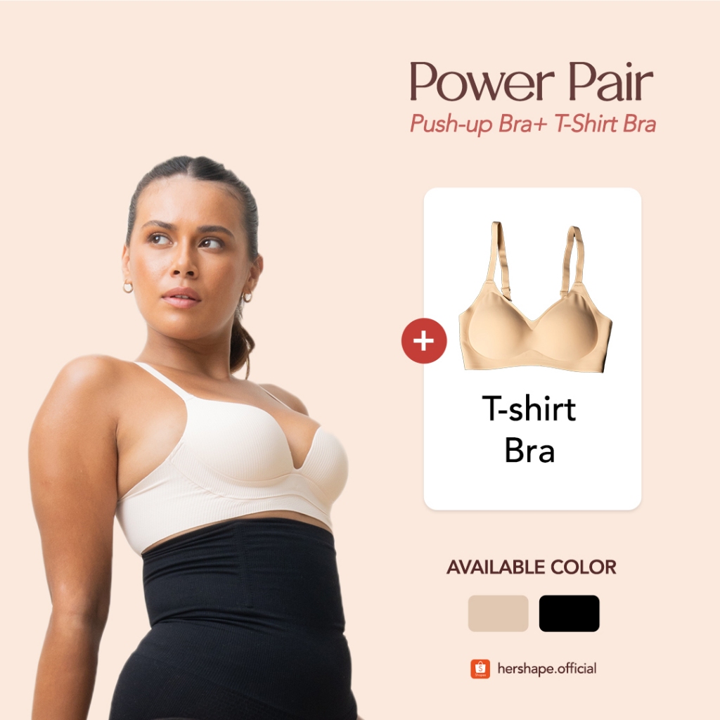 Hershape Seamless Bra Bundle | 1 Push-Up Bra + 1 T-shirt Bra