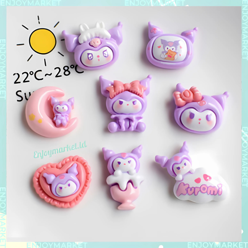 

Stiker 3D Resin Clay DIY Kuromi Purple Stiker 3D DIY Tumblr Casing HP Kotak Pensil 3D-010