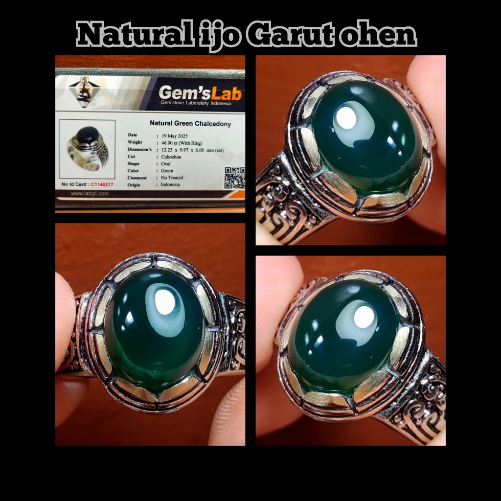 NATURAL BATU AKIK IJO GARUT OHEN
