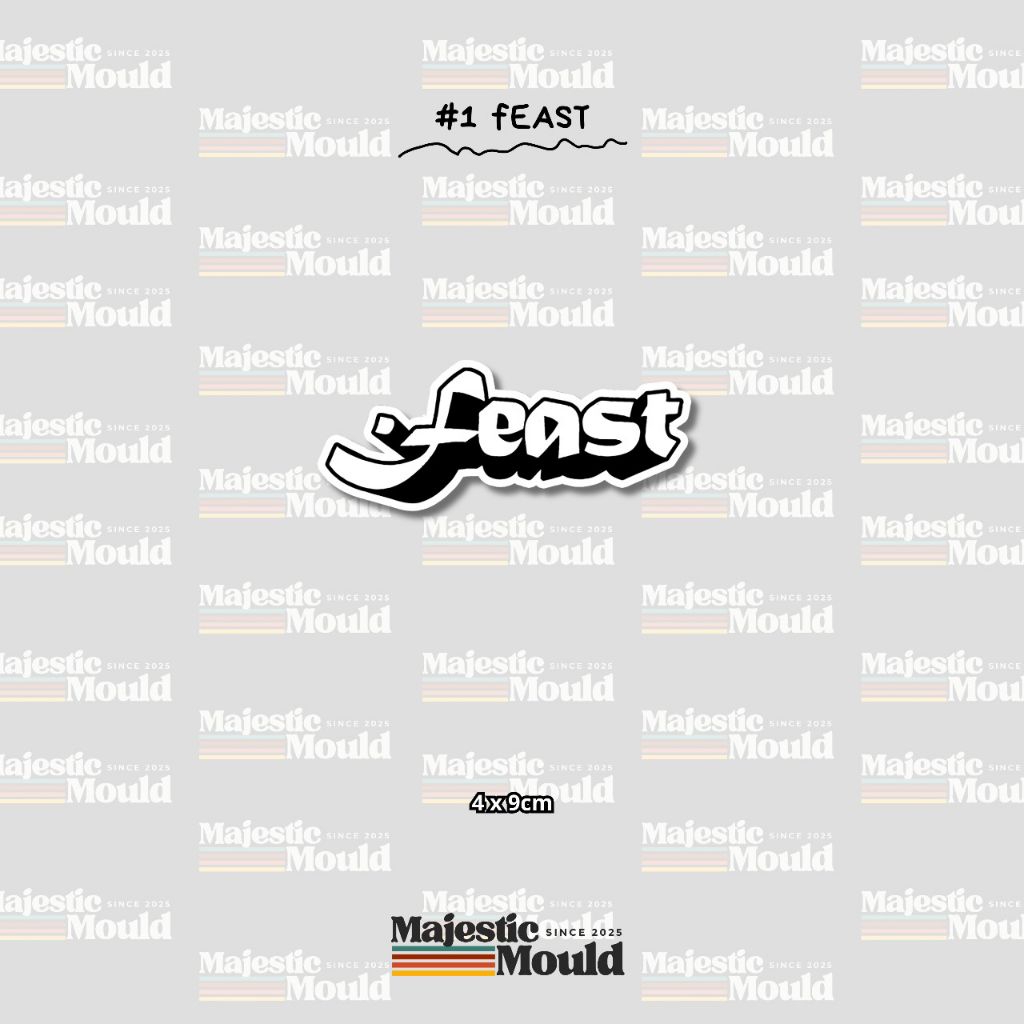 

#Vol1 Feast – Stiker Band Vinyl Glossy | Tahan Air & Luntur (Laptop/Helm/Tumbler/dan media lainnya)