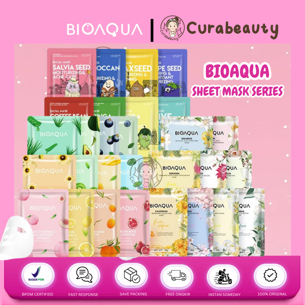 •CURABEAUTY• MANADO BIOAQUA SHEET MASK SERIES - MASKER WAJAH