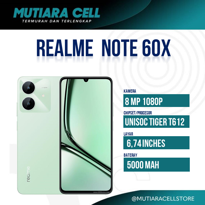 REAL ME NOTE 60X RAM 4GB INTERNAL 128GB GARANSI RESMI 1 TAHUN