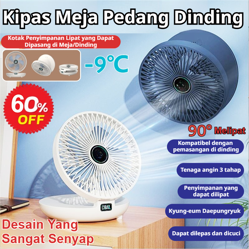 ❤️Tiga Tingkat Yang Dapat Disesuaikan & Sangat Senyap❤️Kipas Sirkulasi Konveksi Lipat Desktop /Kipas