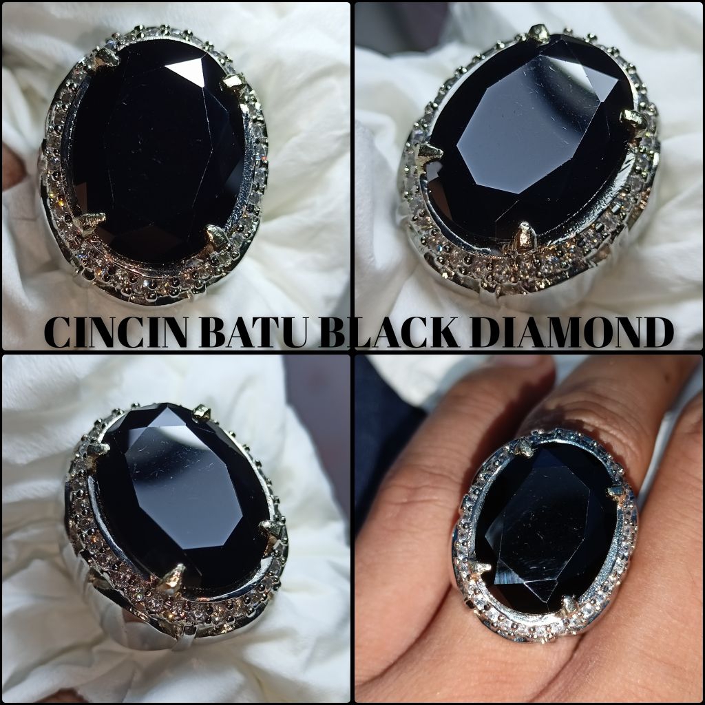 CINCIN BATU AKIK BLACK DIAMOND JUMBO ASLI MEWAH