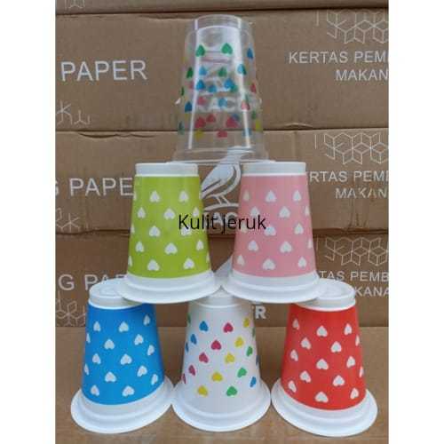 GELAS BOLA BOLA Gelas Plastik 220ml Love/Gelas Plastik Love Warna/Gelas Love Isi50PCS