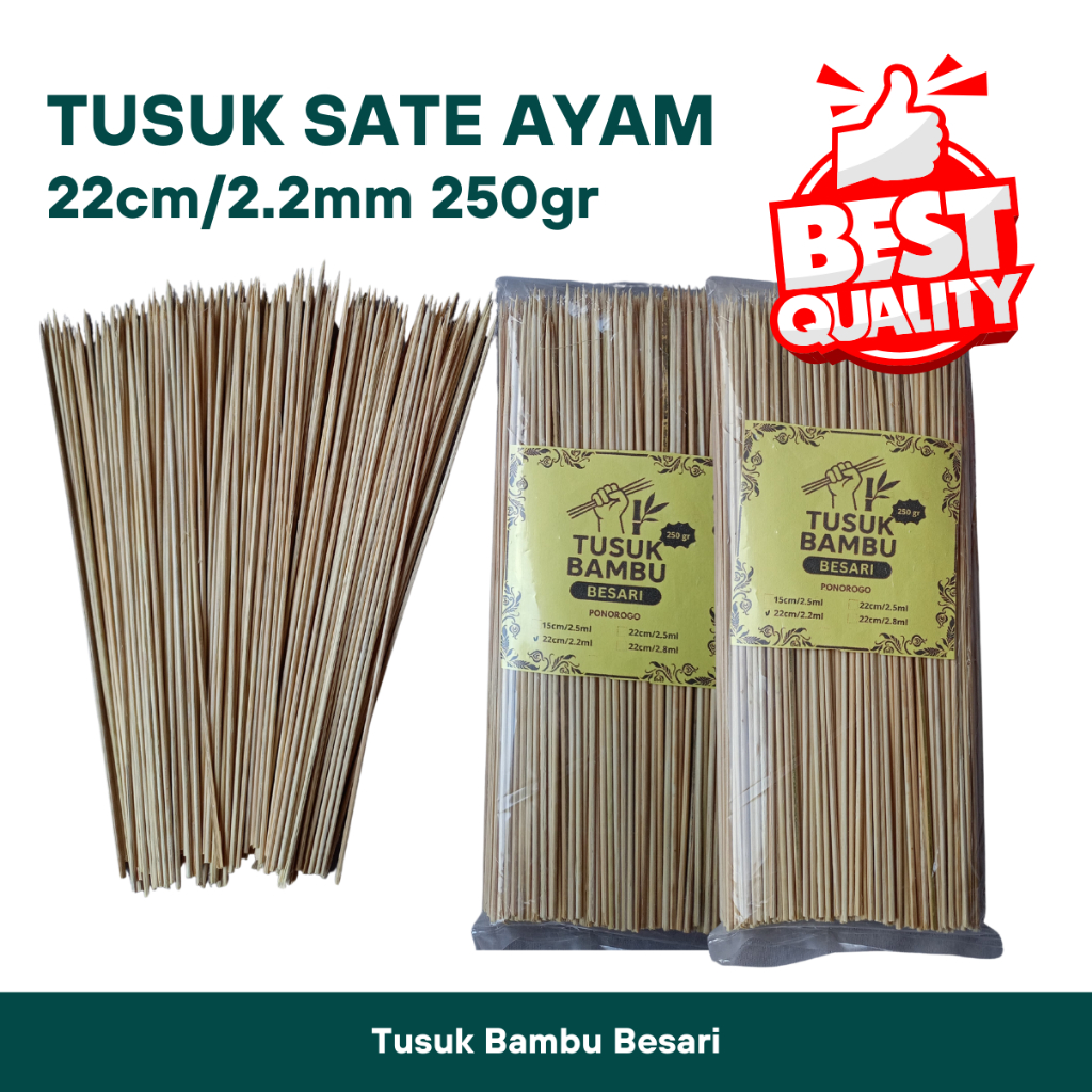 Tusuk Bambu Sate Ayam Kambing Daging Bakaran Usus Tahu Telur Puyuh Sosis Tempura Bulat Halus Bersih 