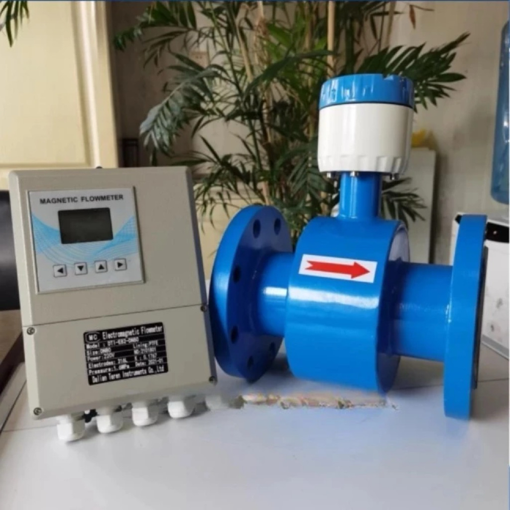 Flowmeter Electromagnetic 4"DN100 Flow meter PTFE Magnetic Aliran Cairan Makanan Kimia Limbah