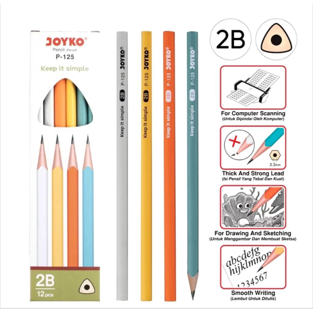

PENSIL JOYKO P-125 2B 1 PACK/12PCS