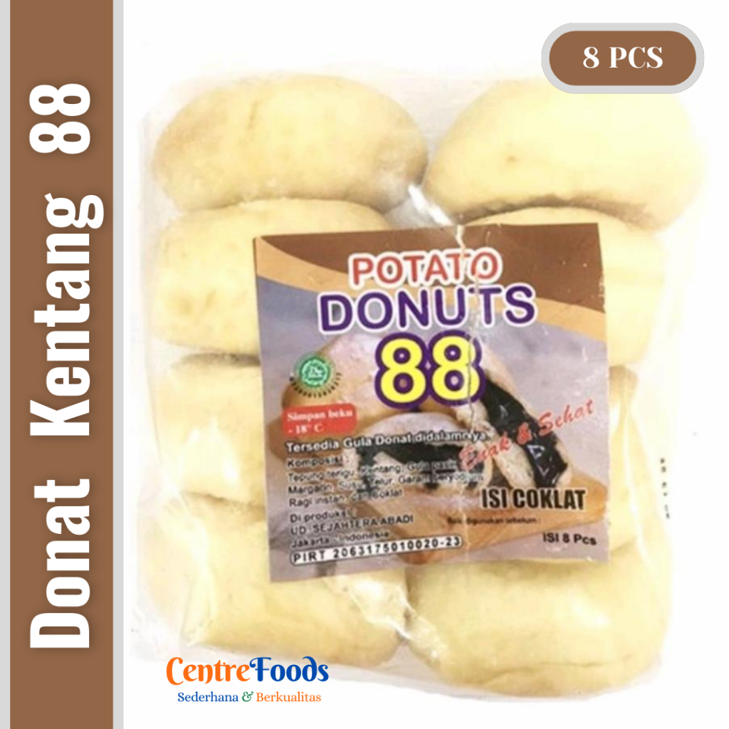 

Donat Kentang Isi Coklat - Potato Donut 88 | Isi 8 Pcs - 750gr [ Harga Per BKS ]