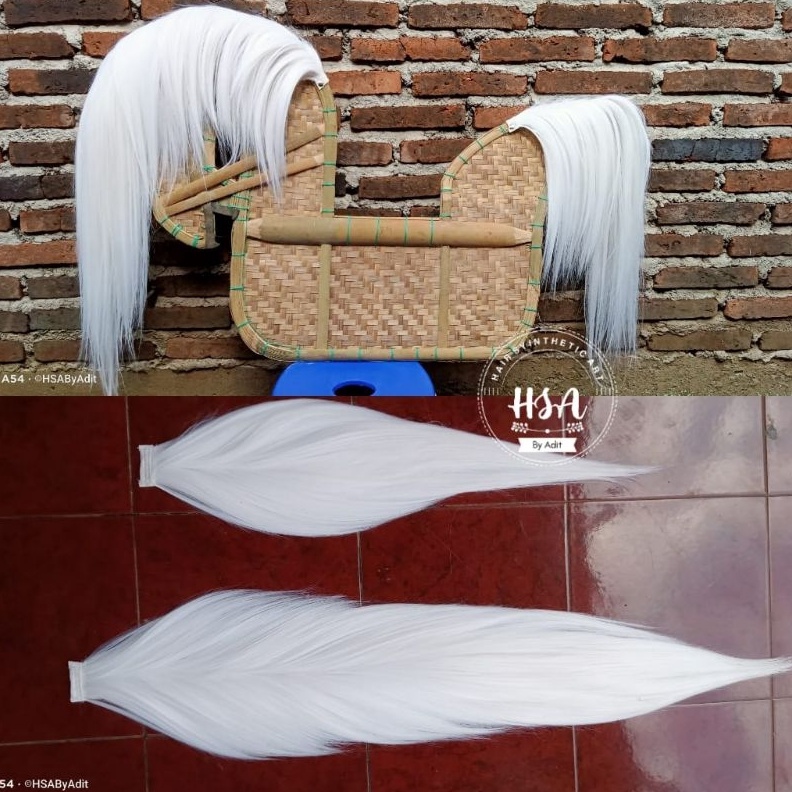 KODE P93Z rambut jaranan bahan sintetis super warna putih susu