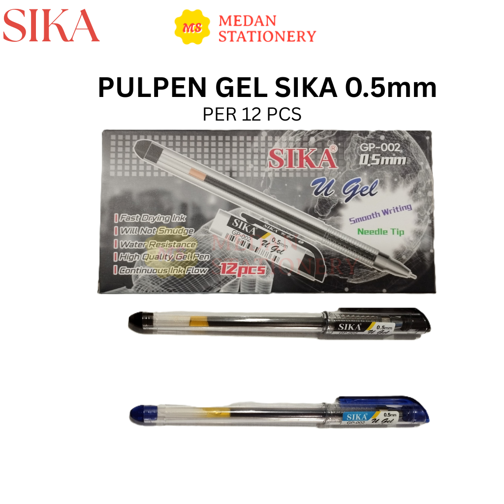 

PULPEN GEL SIKA GP-002 PER BOX ISI 12 PCS TINTA CAIR