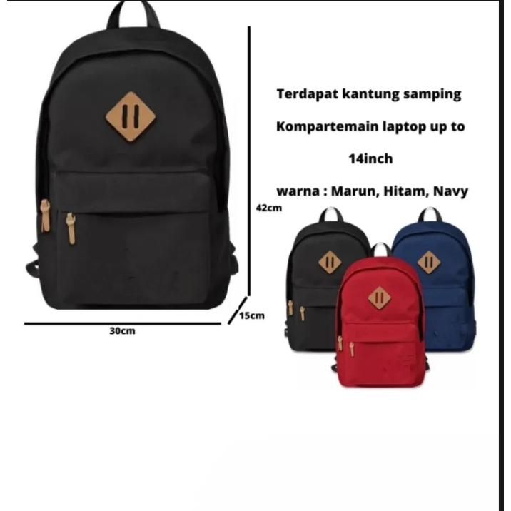 tas ransel sekolah pria polos Distro keren
