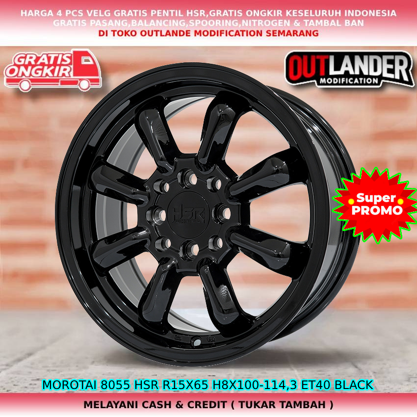 velg racing ring 15 warna hitam/untuk mobil Baleno Esteem Ignis Estilo dll hsr morotai r15