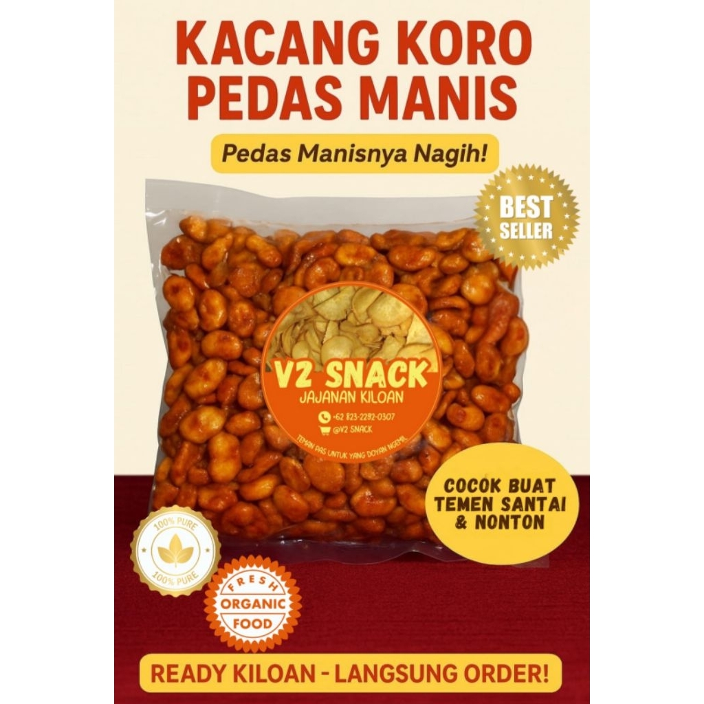 

Kacang Koro Pedas Manis 250g | Camilan Renyah Gurih | Snack Kiloan V2 Snack
