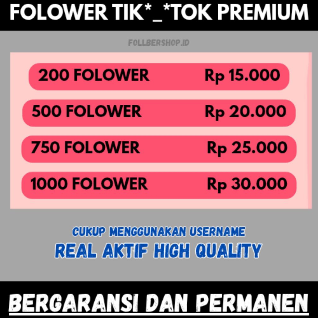 Followers Tik**Tok Permanen Bergaransi