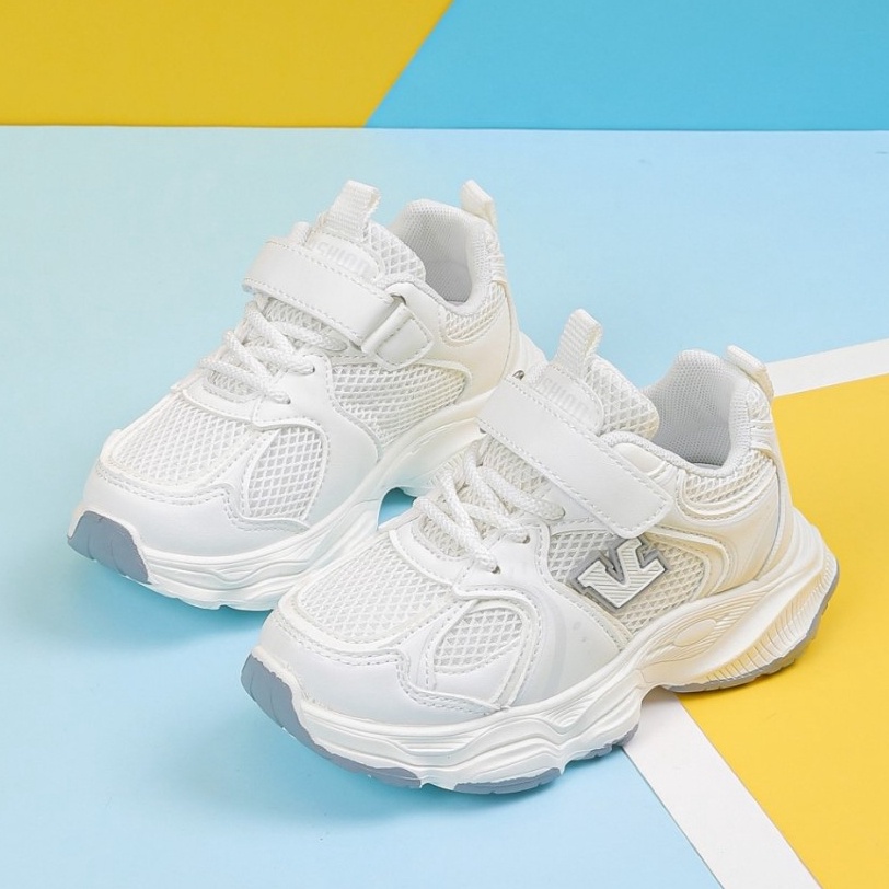 KODE Q2Y Sepatu Anak Cowok Cewek Sneaker Lakilaki Perempuan Logo V Sepatu Putih Anak  FTA3163