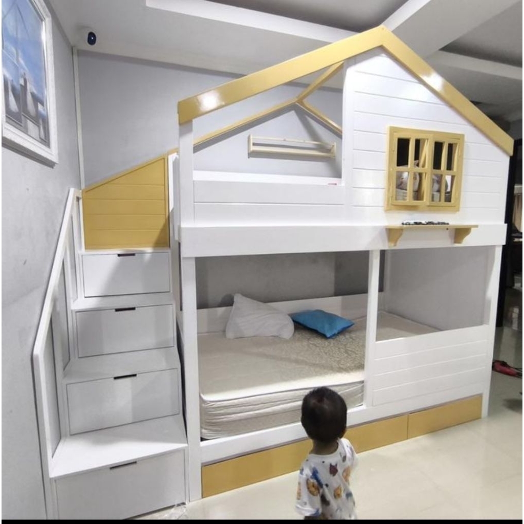 tempat tidur anak tingkat.90x200 2 kasur