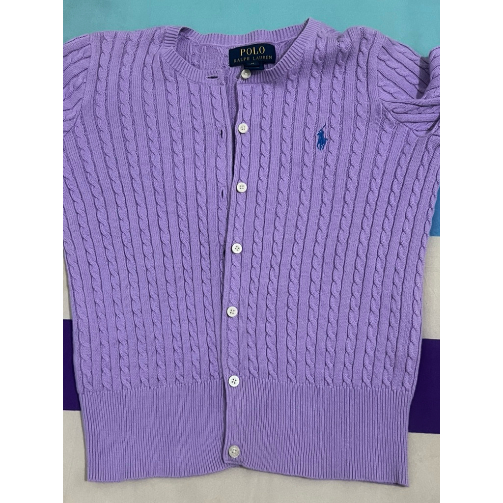 Polo Ralph Lauren Cable-Knit Cardigan Lilac