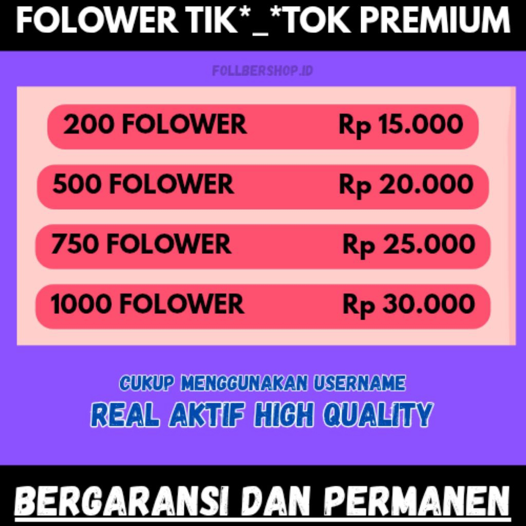 FOLLOWER TIK**TOK PERMANEN