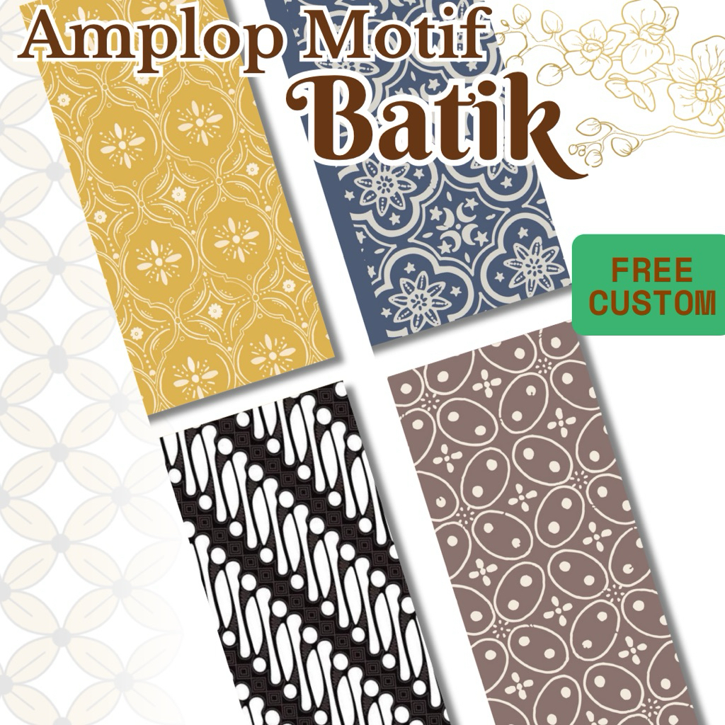 

4pcs Free Custom Amplop Batik Serbaguna