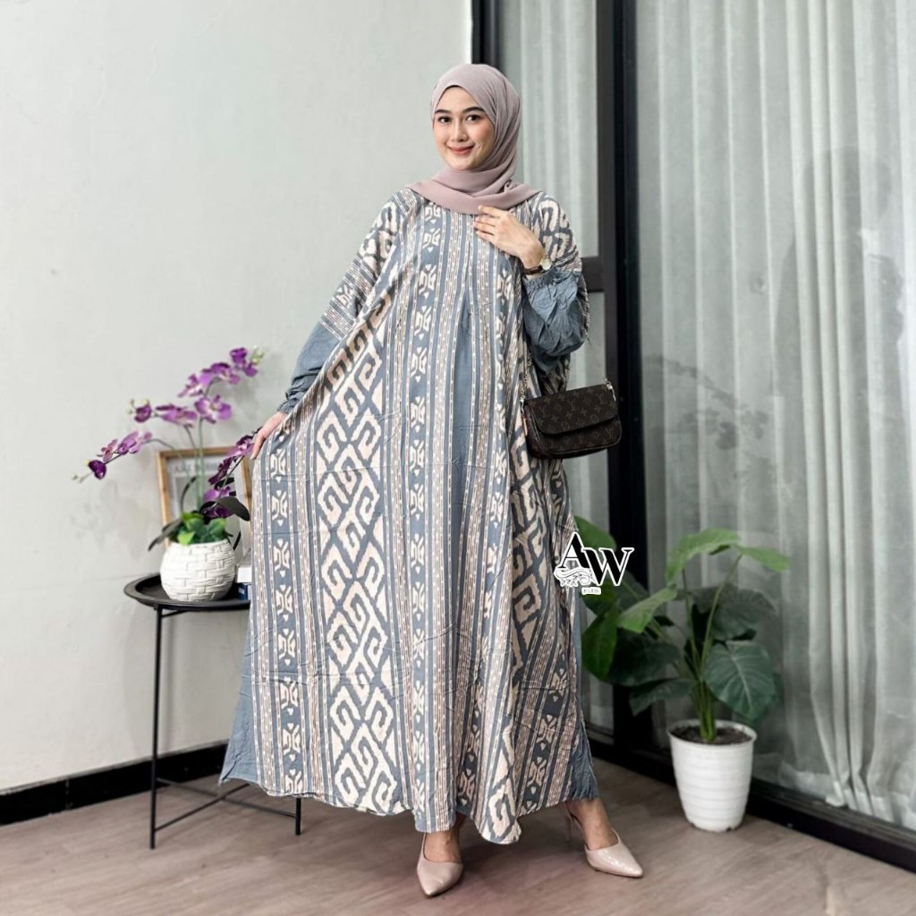 NEW PRODUCT Asmat Kaftan Rayon Jumbo Kaftan Batik Motif Sultan Encim Busui Lengan Panjang Gamis
