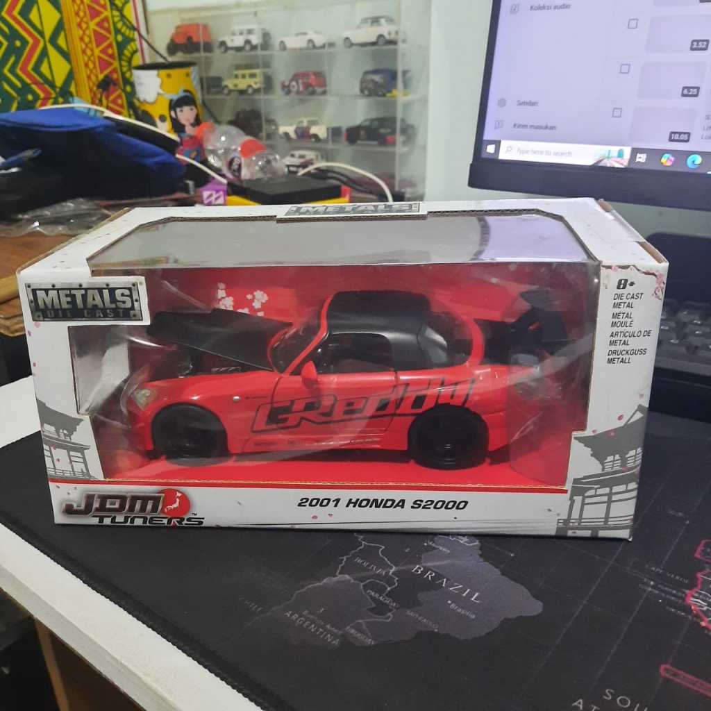 JADA JDM TUNERS 1:24 2001 HONDA S2000 GREEDY MERAH