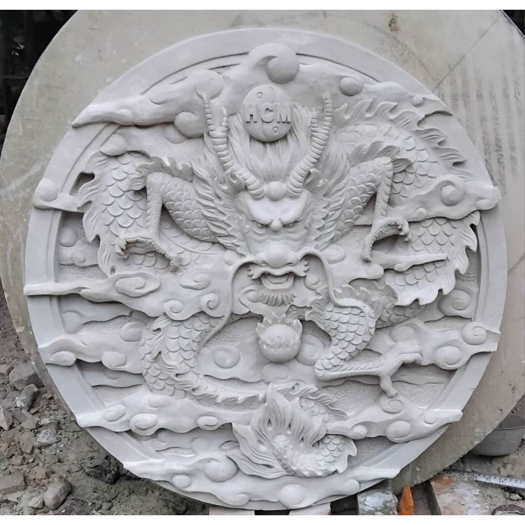 Relief batu alam motif naga