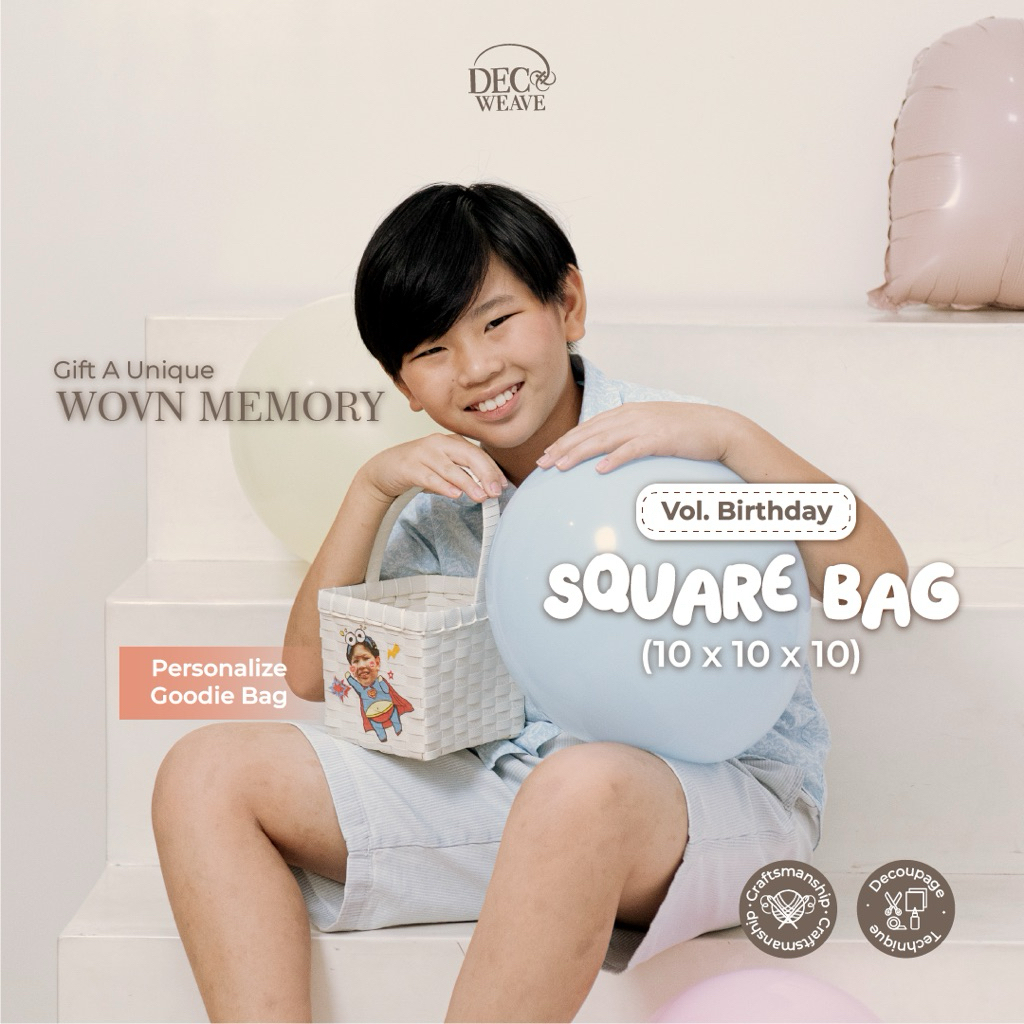 

Goodie Bag Square Bag Decoupage