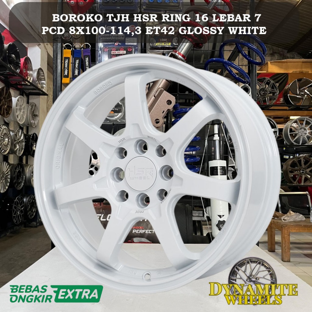 velg mobil racing ring 16 lebar 7 putih untuk agya brio mobilio jazz yaris city avanza xenia