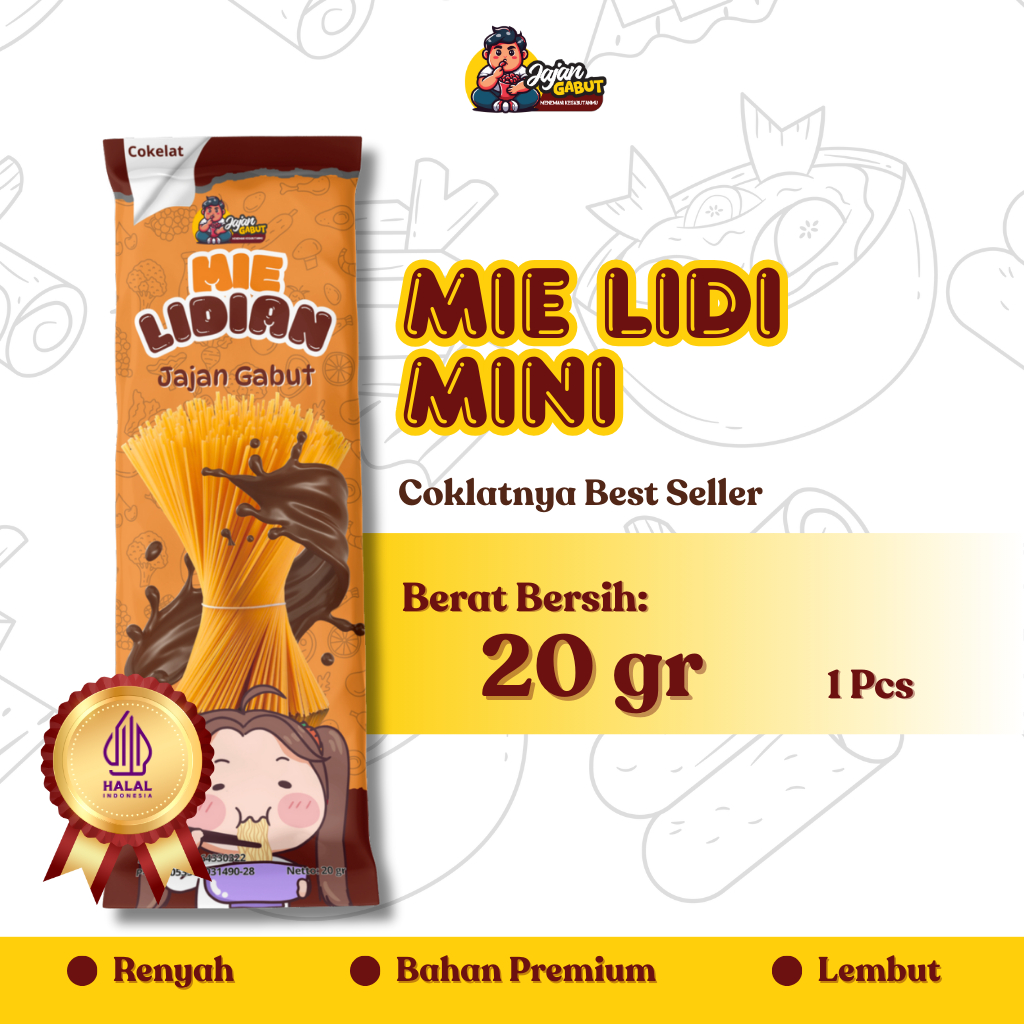 

MIE LIDI JAJANAN SD KEKINIAN 20 GR 1 pack isi 10