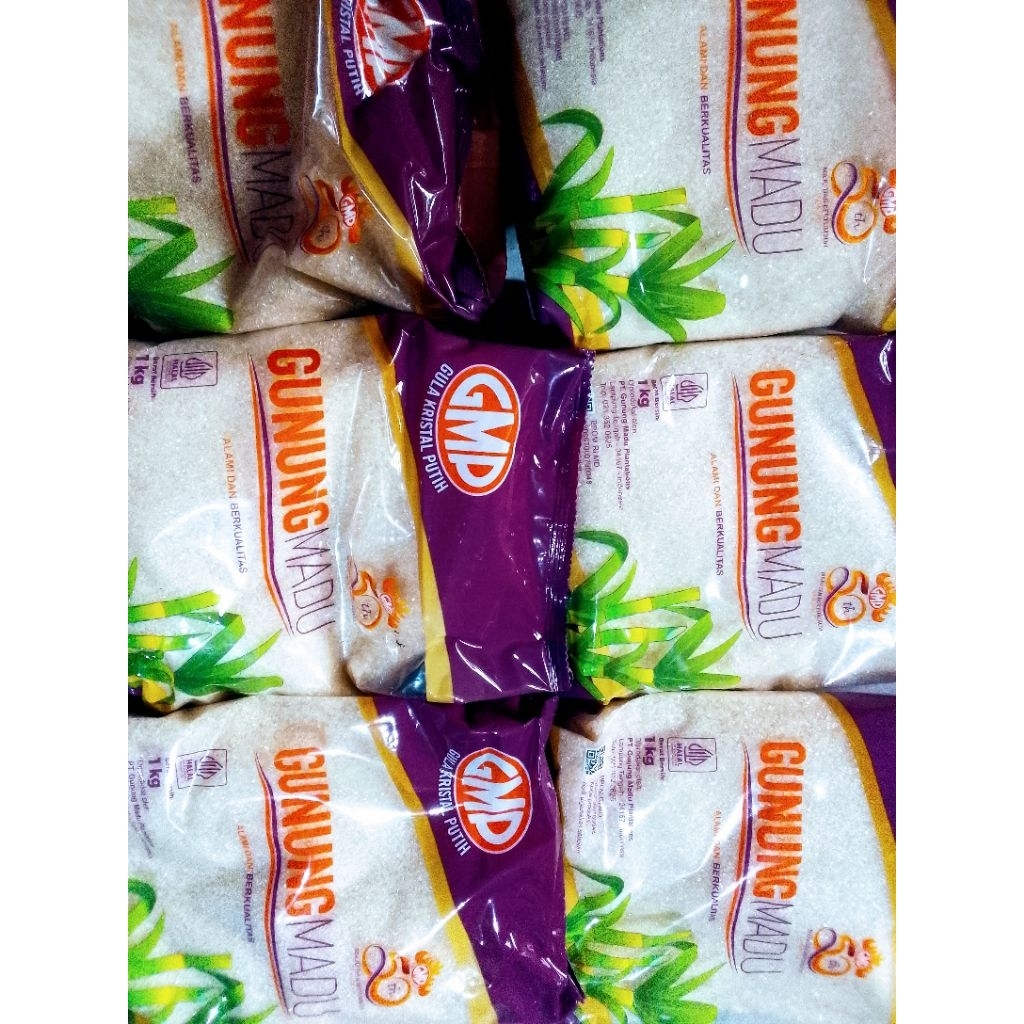 

Gula pasir kemasan merk gmp/kebun agung/gulavit 1 kg
