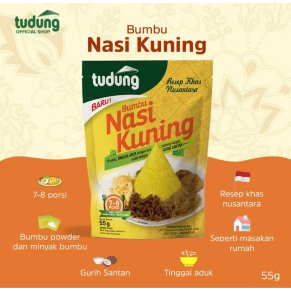 

Tudung Bumbu Nasi Kuning Instant (55 Gr)