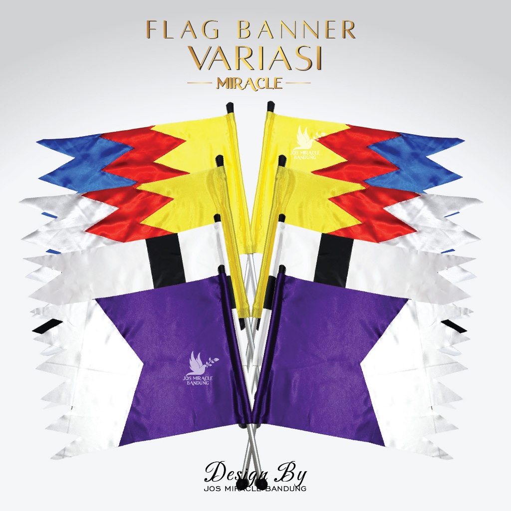 Gereja - New Flag Banner Variasi - Anak - Satin - Bandul Random - Miracle - JMB