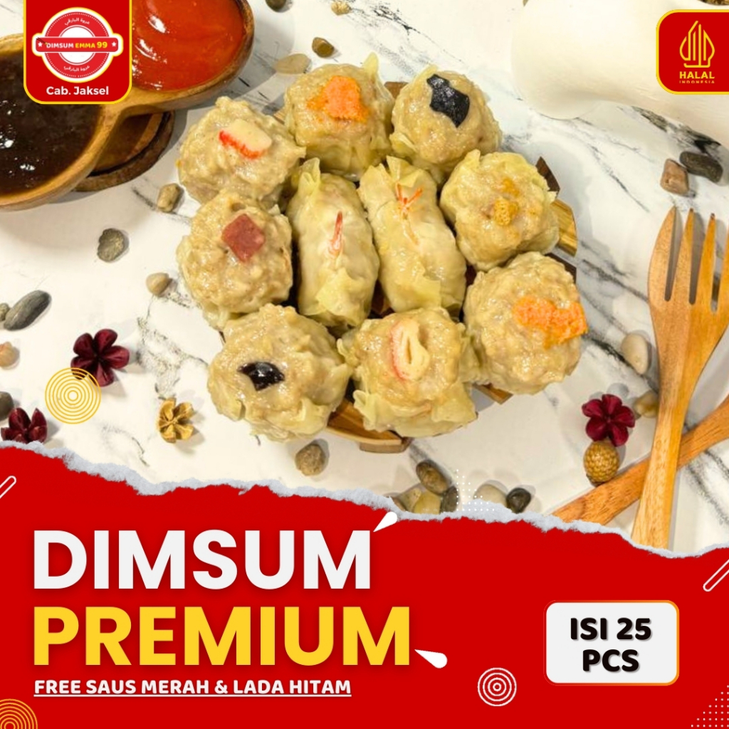

Dimsum Siomay Mix Ayam Frozen 25 pcs Free Saus Merah & Lada Hitam Halal