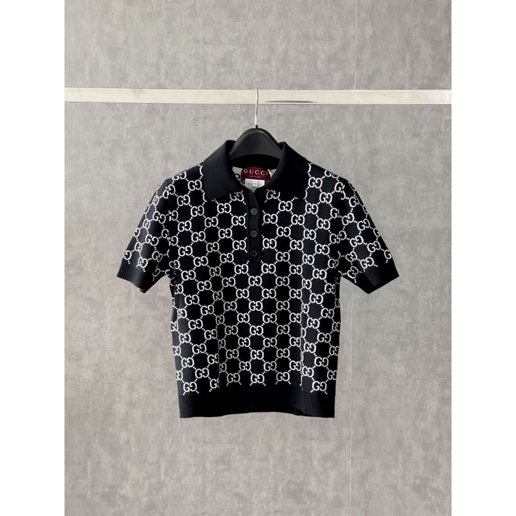GCI Reversible GG Wool Jacquard Polo shirt