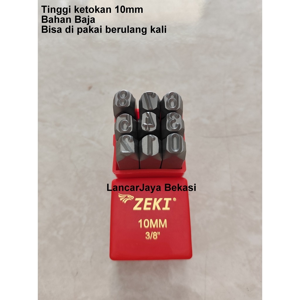 Alat Ketok Angka 10mm Zeki Japan Number Punch Zeki Angka Ketok 10mm Zeki Japan