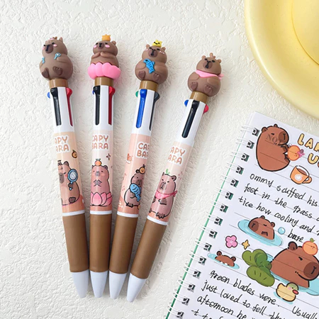 

Viral! Pulpen Gel Cetek Motif Animal Capybara 3D Dengan 4 Warna Tinta