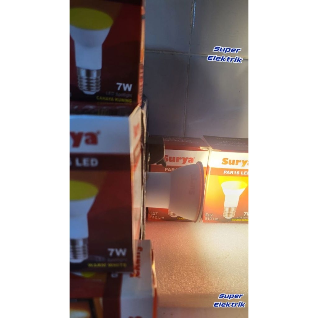 Lampu LED SURYA PAR 16 7W WW Cahaya Kuning Surya LED Spotlight