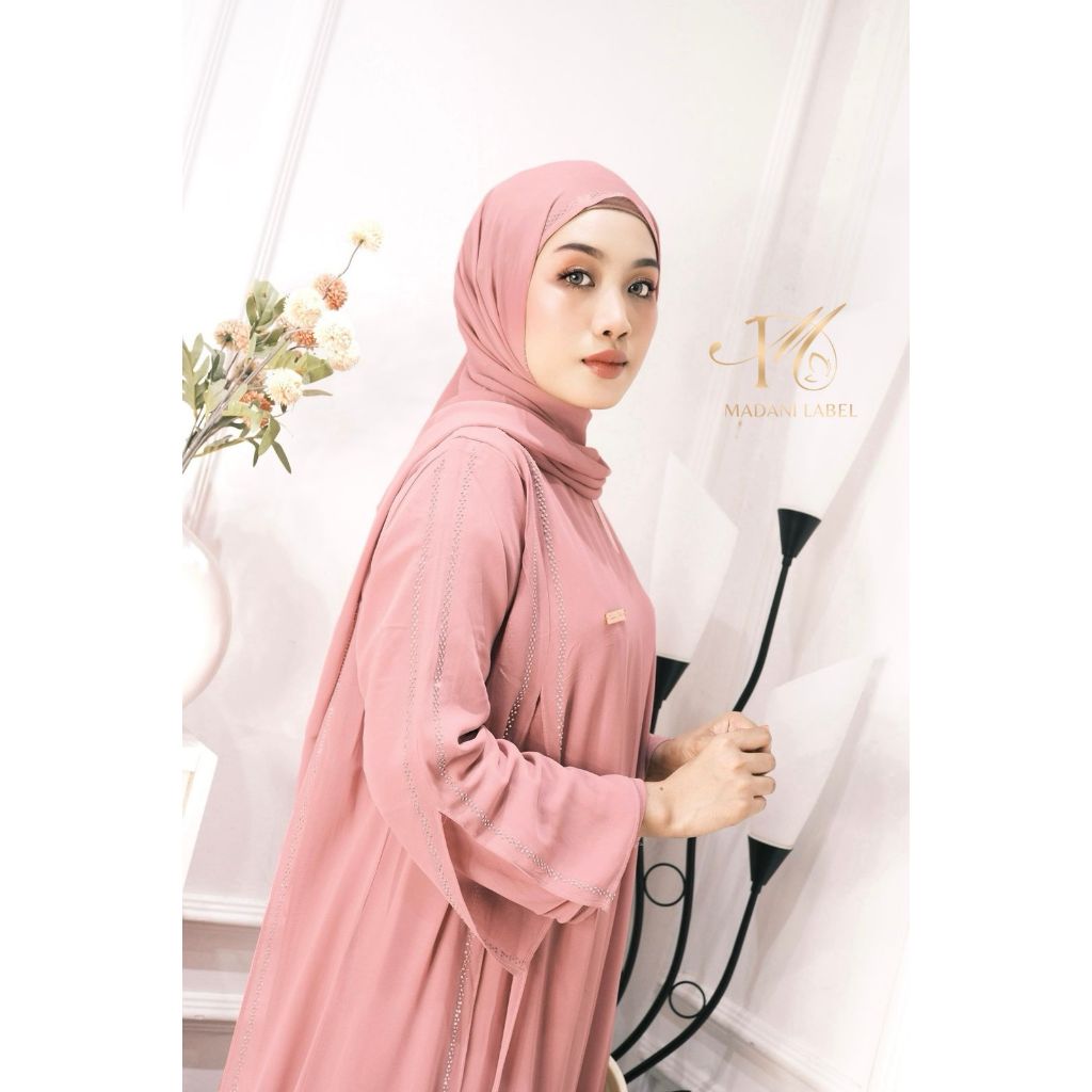Tahan Lama Abaya Mazaya.Zahira Set Hijab Kombinasi Swarovsky Dress Kekinian & Terbaru