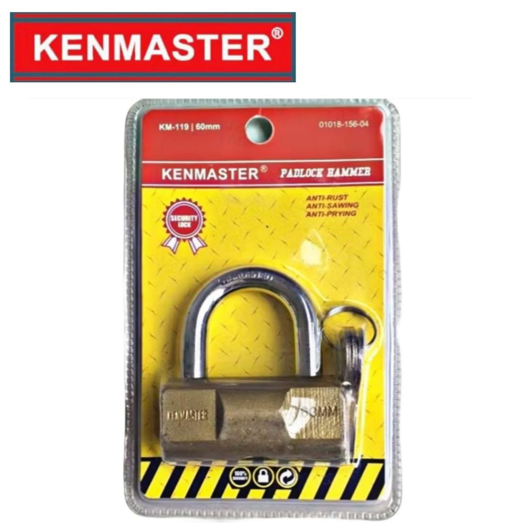 GEMBOK Hammer  KENMASTER 60mm KM-119 - KENMASTER Gembok Anti Maling/ Kunci Gembok KENMASTER - Gembok