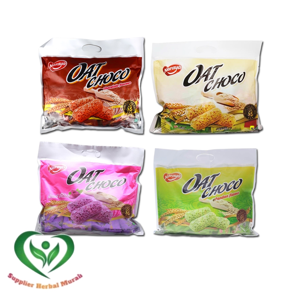 

Naraya Oat Choco 400gr | Cemilan Gandum Halal & Bergizi Rasa Cokelat - Original - Pandan - Ubi Ungu
