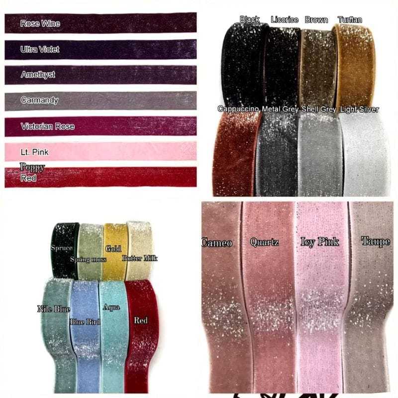

10YARD - 1CM PITA BLUDRU GLITER HALUS SILVER | VELVET GLITER SILVER (3/8'')