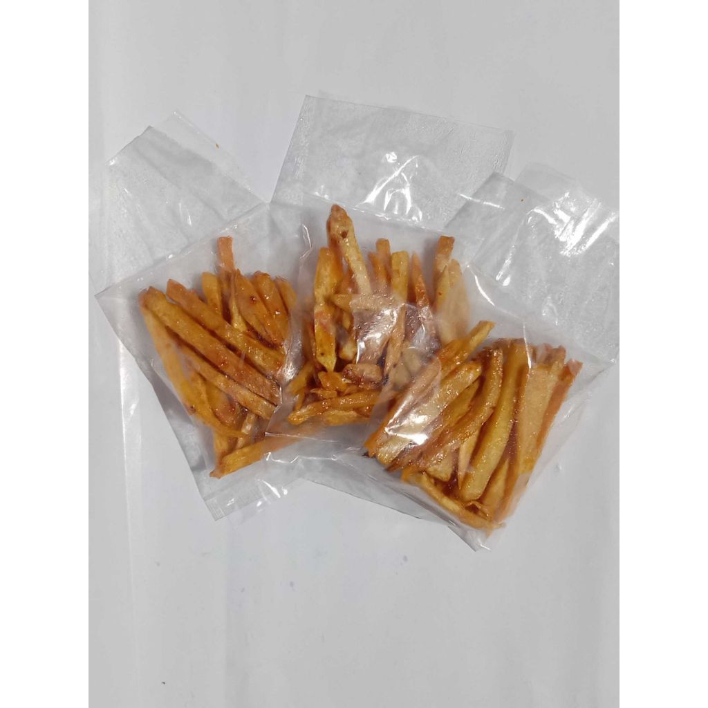 

Kripik Stik Talas Pedas Manis kemasan Ecer